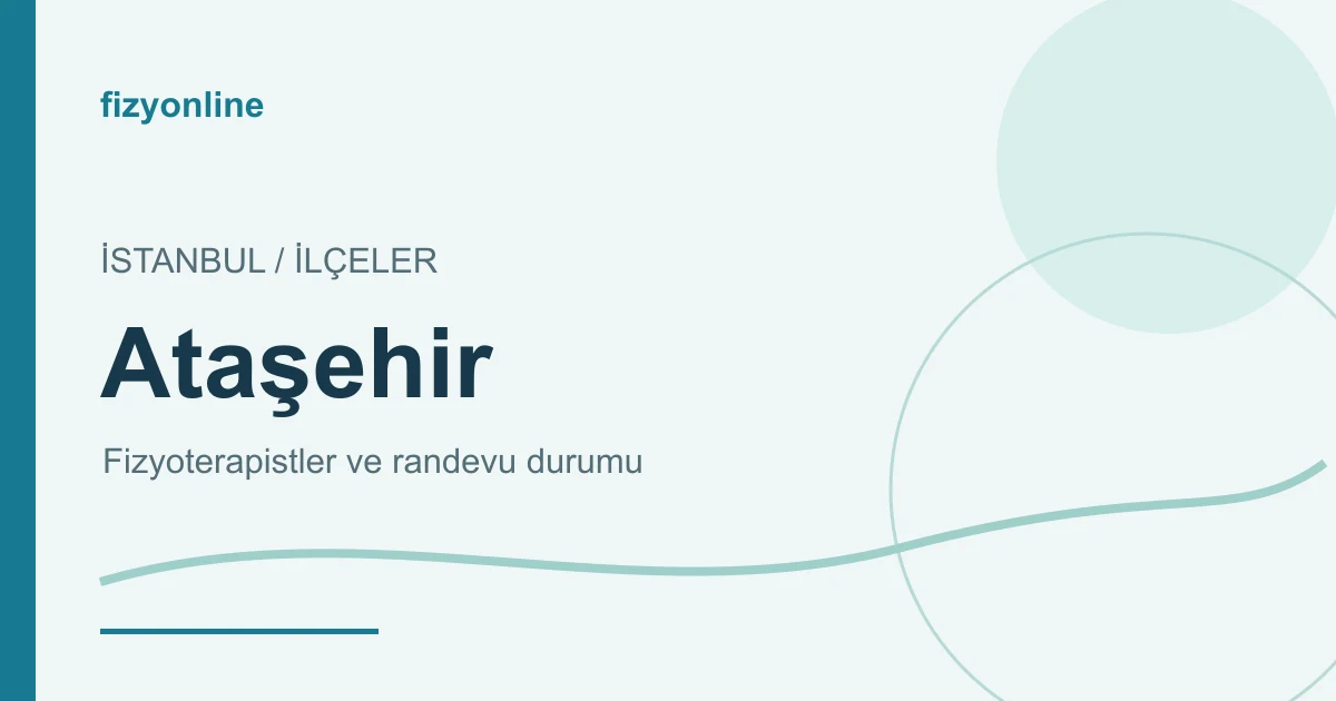Ataşehir fizyoterapistleri ve randevu durumu yazılı Fizyonline görseli