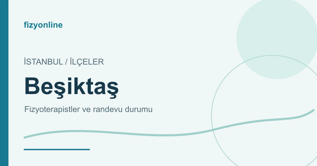 Beşiktaş fizyoterapistleri ve randevu durumu yazılı Fizyonline görseli
