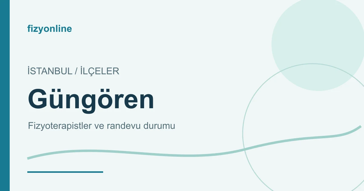 Güngören fizyoterapistleri ve randevu durumu yazılı Fizyonline görseli